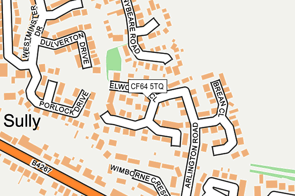 CF64 5TQ map - OS OpenMap – Local (Ordnance Survey)