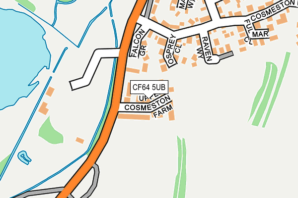 CF64 5UB map - OS OpenMap – Local (Ordnance Survey)