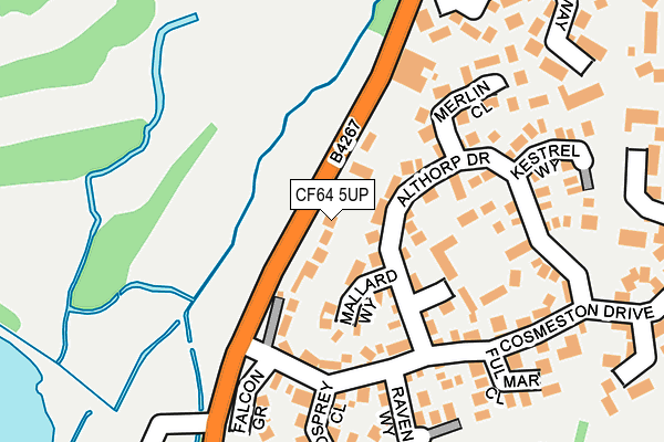 CF64 5UP map - OS OpenMap – Local (Ordnance Survey)