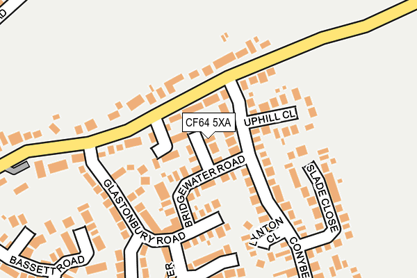 CF64 5XA map - OS OpenMap – Local (Ordnance Survey)