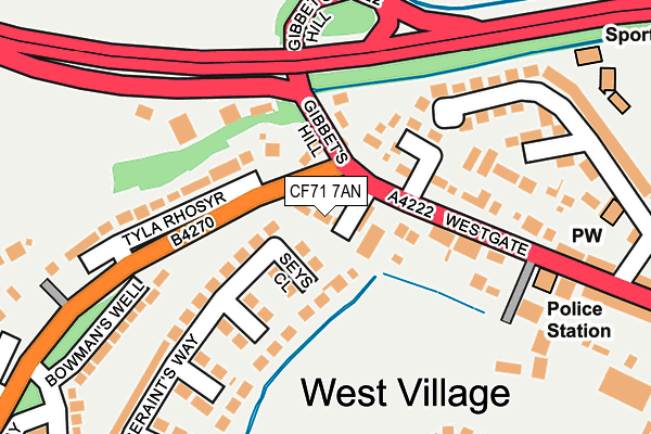 CF71 7AN map - OS OpenMap – Local (Ordnance Survey)