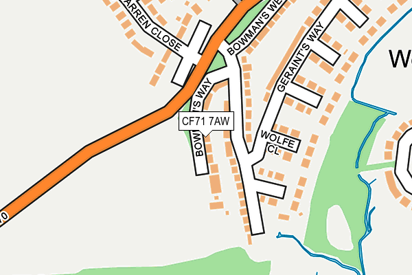 CF71 7AW map - OS OpenMap – Local (Ordnance Survey)