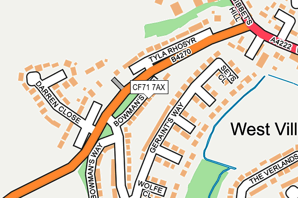 CF71 7AX map - OS OpenMap – Local (Ordnance Survey)