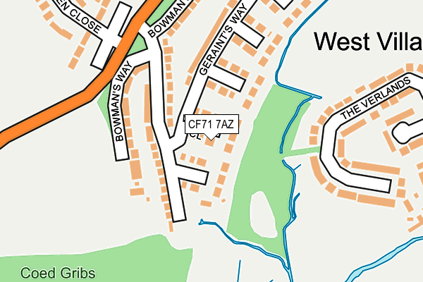 CF71 7AZ map - OS OpenMap – Local (Ordnance Survey)