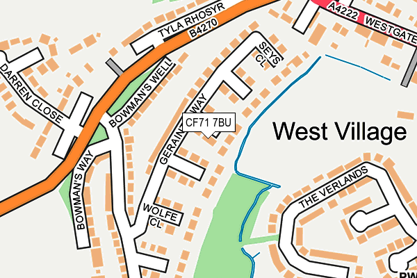 CF71 7BU map - OS OpenMap – Local (Ordnance Survey)