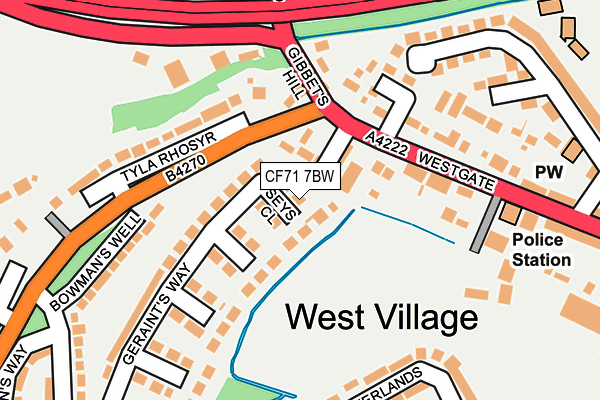 CF71 7BW map - OS OpenMap – Local (Ordnance Survey)