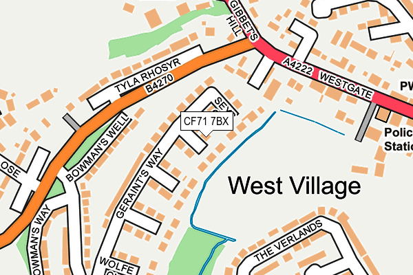 CF71 7BX map - OS OpenMap – Local (Ordnance Survey)