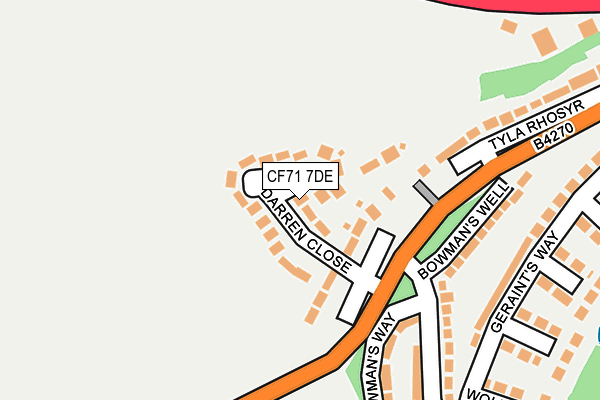 CF71 7DE map - OS OpenMap – Local (Ordnance Survey)