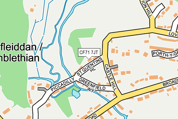 CF71 7JT map - OS OpenMap – Local (Ordnance Survey)