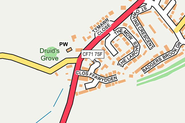 CF71 7SF map - OS OpenMap – Local (Ordnance Survey)