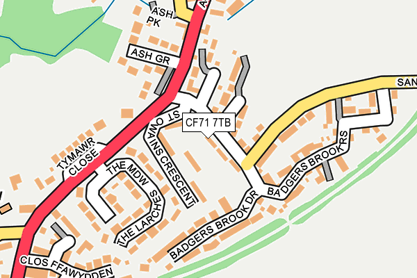 CF71 7TB map - OS OpenMap – Local (Ordnance Survey)