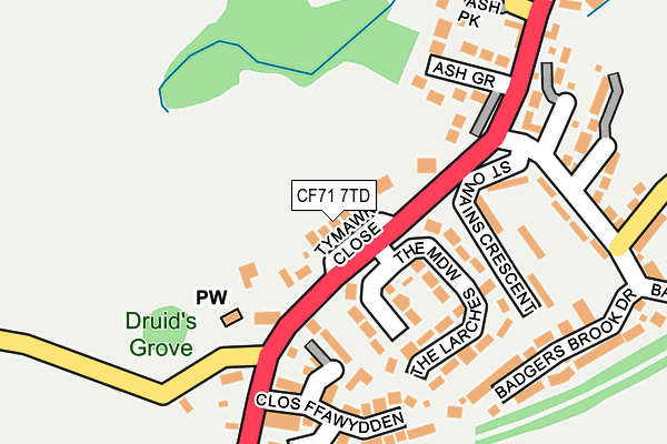 CF71 7TD map - OS OpenMap – Local (Ordnance Survey)