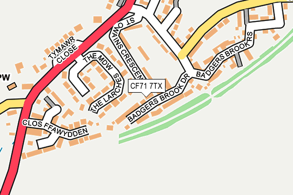 CF71 7TX map - OS OpenMap – Local (Ordnance Survey)