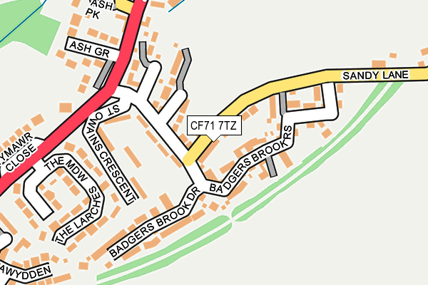 CF71 7TZ map - OS OpenMap – Local (Ordnance Survey)