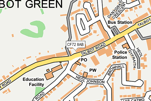 CF72 8AB map - OS OpenMap – Local (Ordnance Survey)