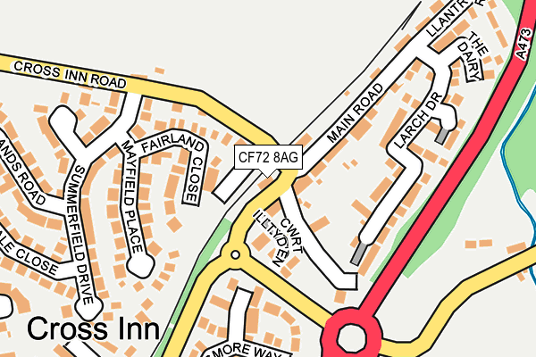 CF72 8AG map - OS OpenMap – Local (Ordnance Survey)