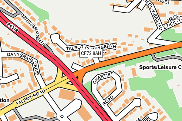 CF72 8AH map - OS OpenMap – Local (Ordnance Survey)