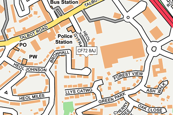 CF72 8AJ map - OS OpenMap – Local (Ordnance Survey)