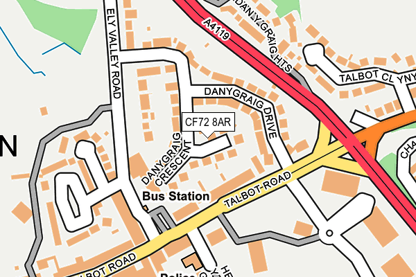 CF72 8AR map - OS OpenMap – Local (Ordnance Survey)