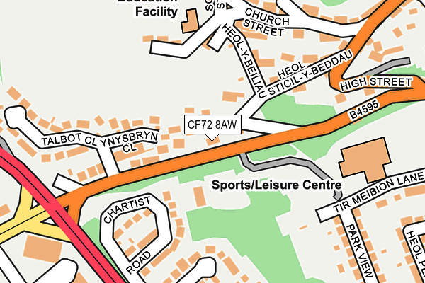 CF72 8AW map - OS OpenMap – Local (Ordnance Survey)