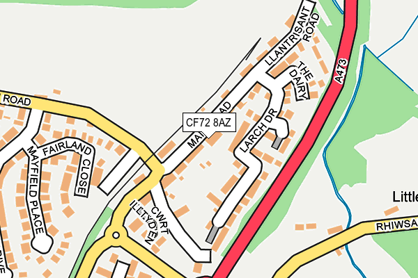 CF72 8AZ map - OS OpenMap – Local (Ordnance Survey)