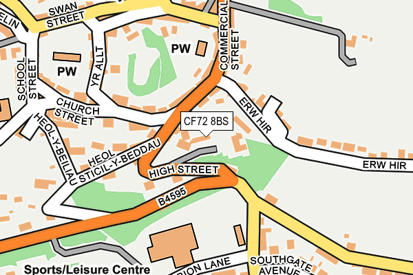 CF72 8BS map - OS OpenMap – Local (Ordnance Survey)