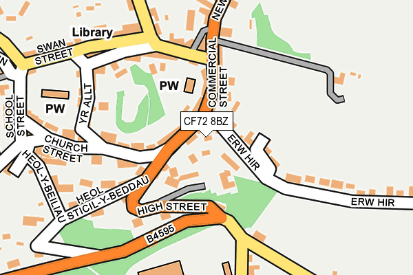 CF72 8BZ map - OS OpenMap – Local (Ordnance Survey)