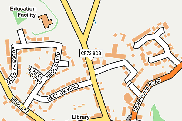 CF72 8DB map - OS OpenMap – Local (Ordnance Survey)