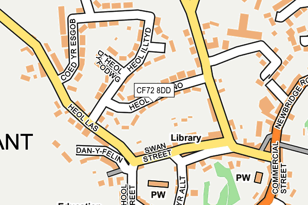 CF72 8DD map - OS OpenMap – Local (Ordnance Survey)