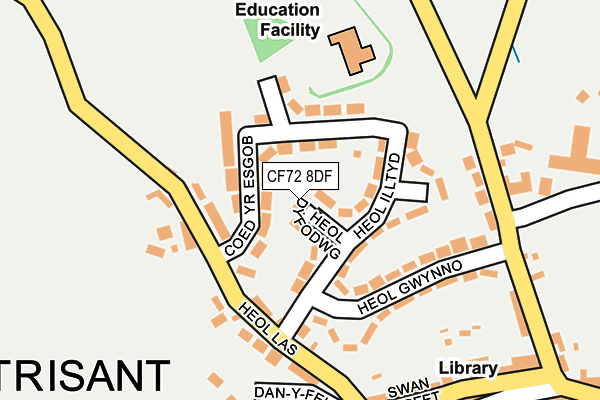 CF72 8DF map - OS OpenMap – Local (Ordnance Survey)