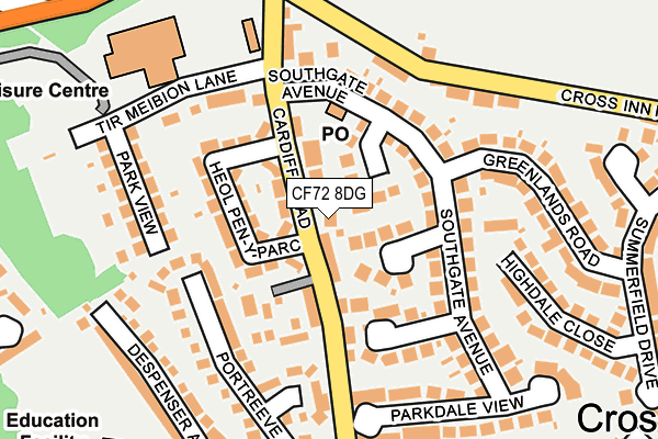 CF72 8DG map - OS OpenMap – Local (Ordnance Survey)