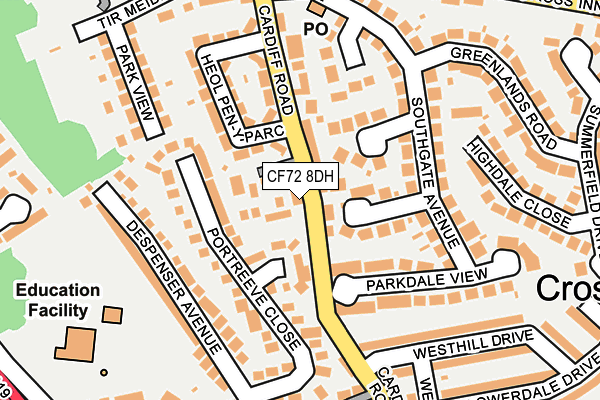 CF72 8DH map - OS OpenMap – Local (Ordnance Survey)