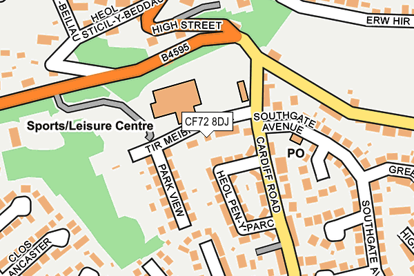 CF72 8DJ map - OS OpenMap – Local (Ordnance Survey)