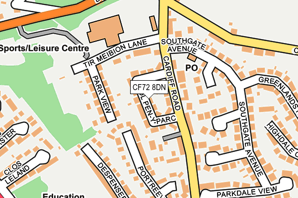 CF72 8DN map - OS OpenMap – Local (Ordnance Survey)