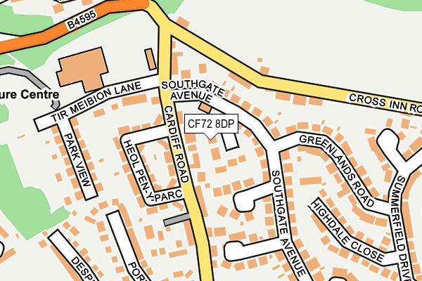 CF72 8DP map - OS OpenMap – Local (Ordnance Survey)