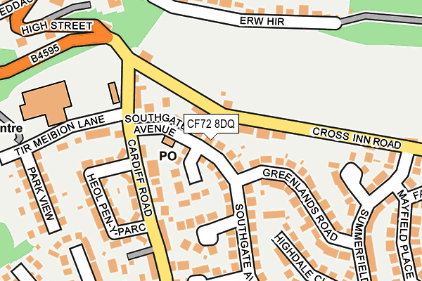 CF72 8DQ map - OS OpenMap – Local (Ordnance Survey)