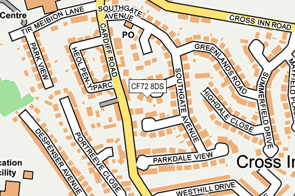 CF72 8DS map - OS OpenMap – Local (Ordnance Survey)