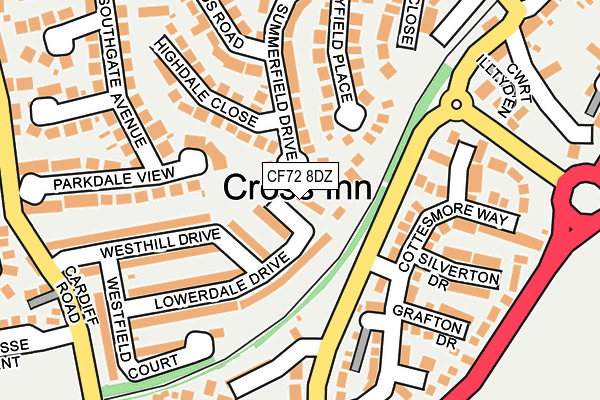 CF72 8DZ map - OS OpenMap – Local (Ordnance Survey)