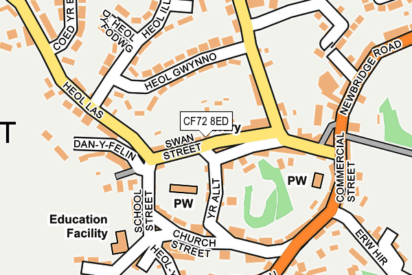 CF72 8ED map - OS OpenMap – Local (Ordnance Survey)