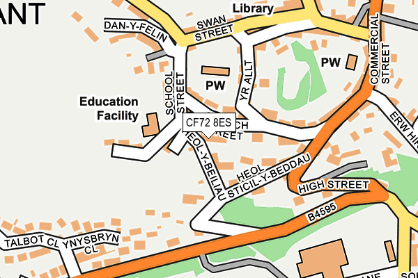 CF72 8ES map - OS OpenMap – Local (Ordnance Survey)