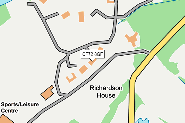 CF72 8GF map - OS OpenMap – Local (Ordnance Survey)