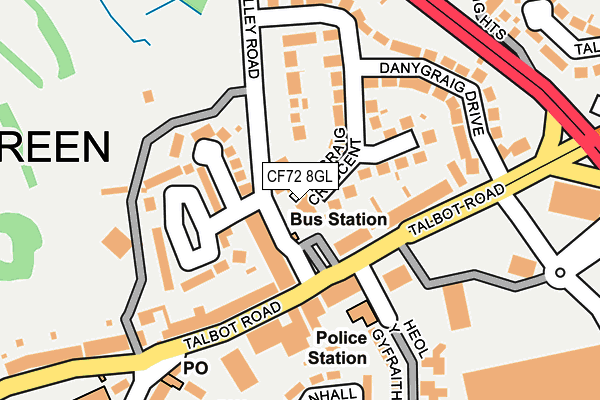 CF72 8GL map - OS OpenMap – Local (Ordnance Survey)