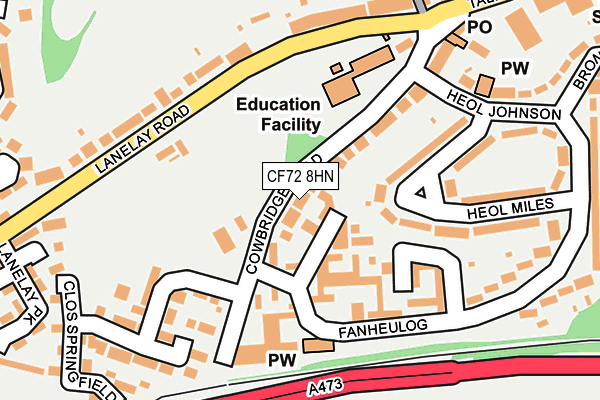 CF72 8HN map - OS OpenMap – Local (Ordnance Survey)