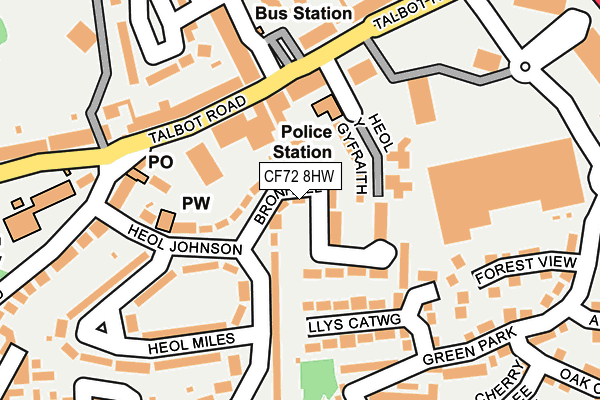 CF72 8HW map - OS OpenMap – Local (Ordnance Survey)