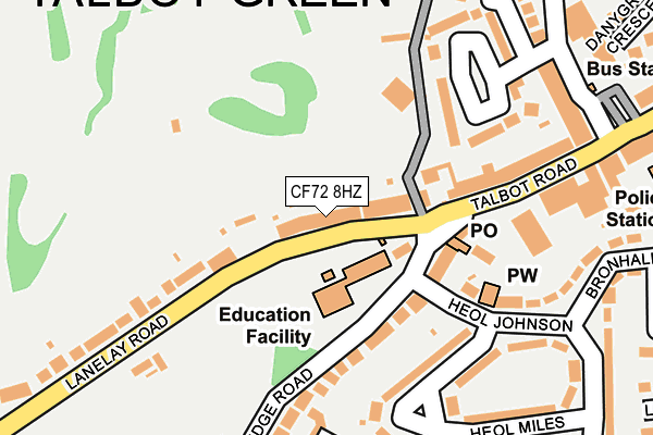 CF72 8HZ map - OS OpenMap – Local (Ordnance Survey)