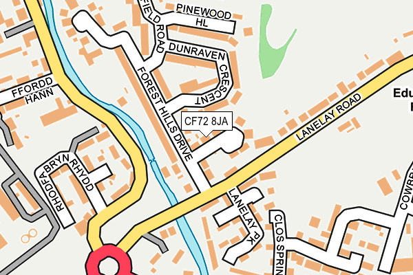 CF72 8JA map - OS OpenMap – Local (Ordnance Survey)