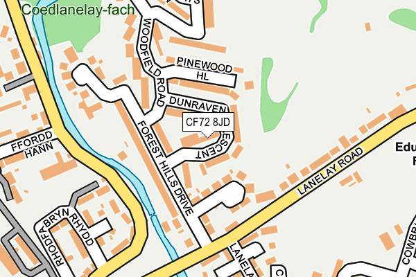CF72 8JD map - OS OpenMap – Local (Ordnance Survey)