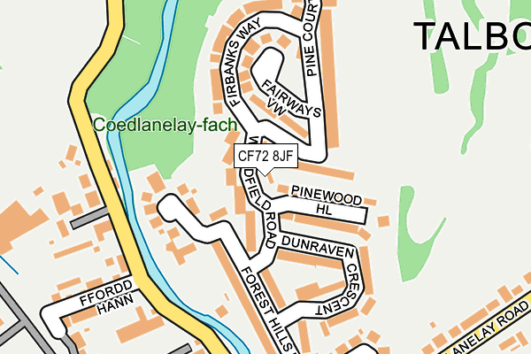 CF72 8JF map - OS OpenMap – Local (Ordnance Survey)