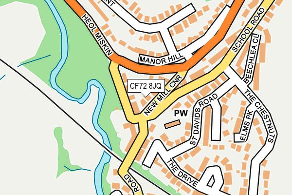 CF72 8JQ map - OS OpenMap – Local (Ordnance Survey)