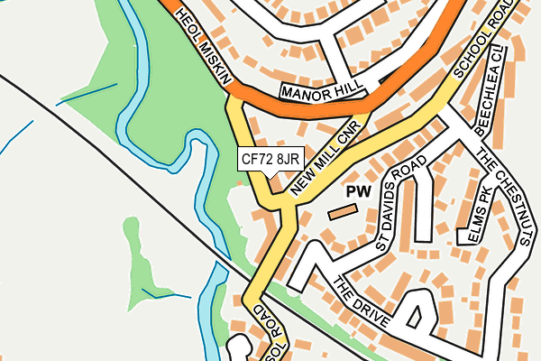 CF72 8JR map - OS OpenMap – Local (Ordnance Survey)